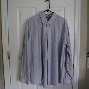 NEW, NEVER WORN Eddie Bauer Men's Light Blue Stripe Cotton Work Shirt, Size XL